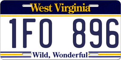 WV license plate 1FO896