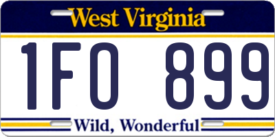WV license plate 1FO899