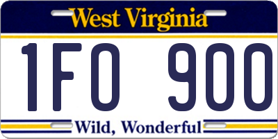 WV license plate 1FO900