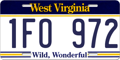 WV license plate 1FO972