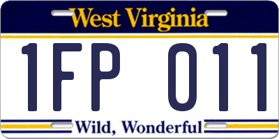 WV license plate 1FP011