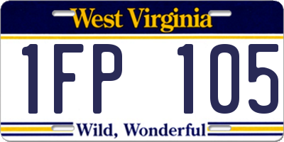 WV license plate 1FP105