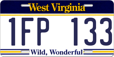 WV license plate 1FP133