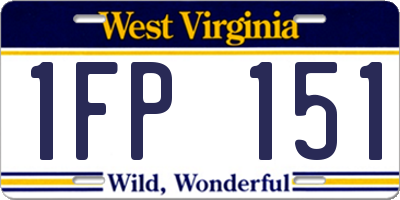 WV license plate 1FP151