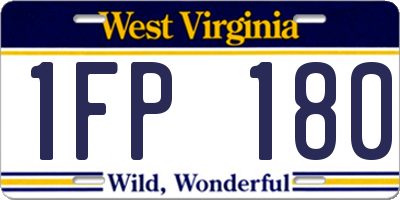 WV license plate 1FP180