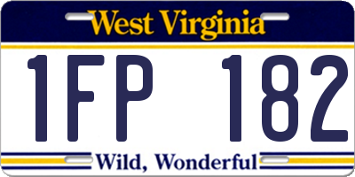 WV license plate 1FP182