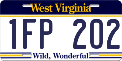WV license plate 1FP202