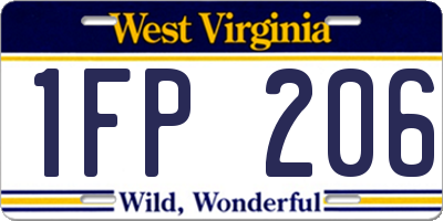 WV license plate 1FP206