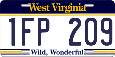 WV license plate 1FP209