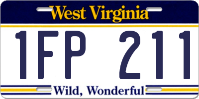 WV license plate 1FP211