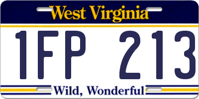 WV license plate 1FP213