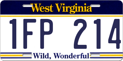 WV license plate 1FP214