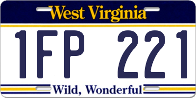 WV license plate 1FP221