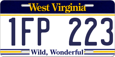 WV license plate 1FP223