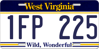 WV license plate 1FP225
