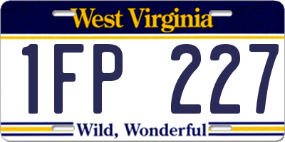 WV license plate 1FP227