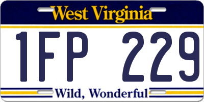 WV license plate 1FP229