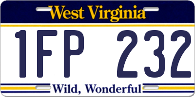 WV license plate 1FP232