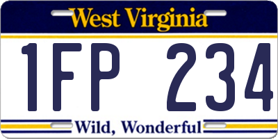 WV license plate 1FP234