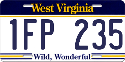 WV license plate 1FP235