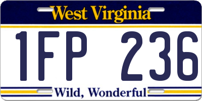 WV license plate 1FP236