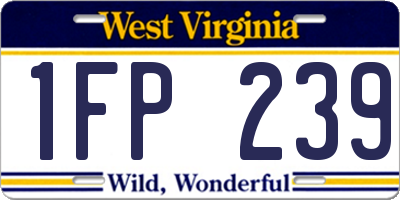 WV license plate 1FP239