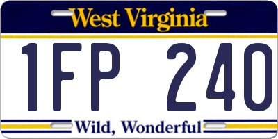 WV license plate 1FP240