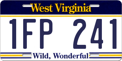 WV license plate 1FP241
