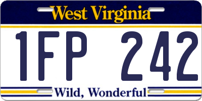 WV license plate 1FP242
