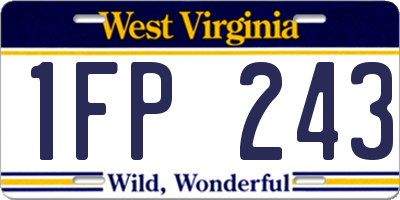 WV license plate 1FP243