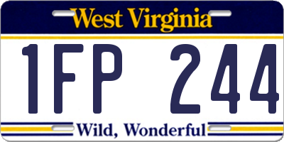 WV license plate 1FP244