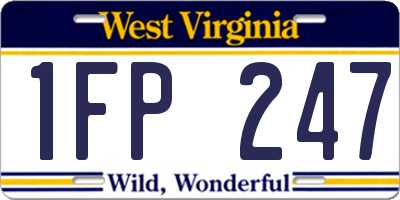 WV license plate 1FP247