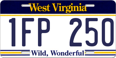 WV license plate 1FP250
