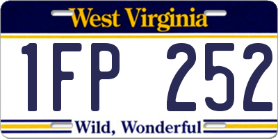 WV license plate 1FP252