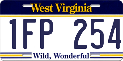 WV license plate 1FP254