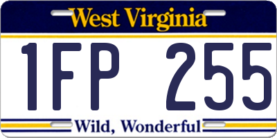 WV license plate 1FP255