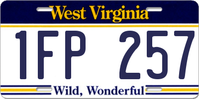 WV license plate 1FP257