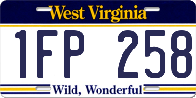 WV license plate 1FP258