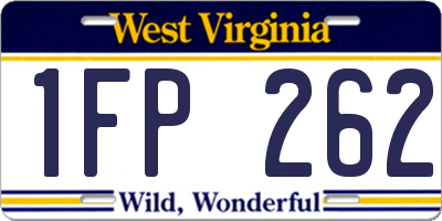 WV license plate 1FP262