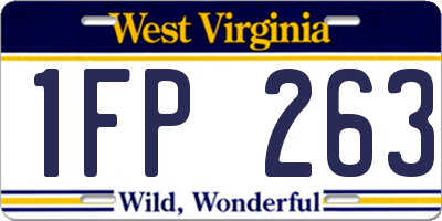WV license plate 1FP263