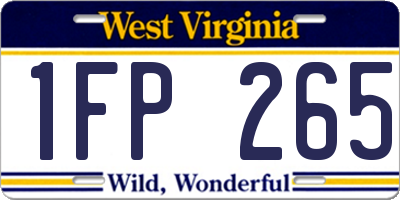 WV license plate 1FP265