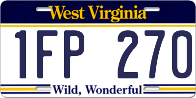 WV license plate 1FP270