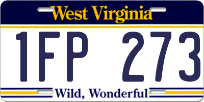 WV license plate 1FP273