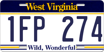 WV license plate 1FP274