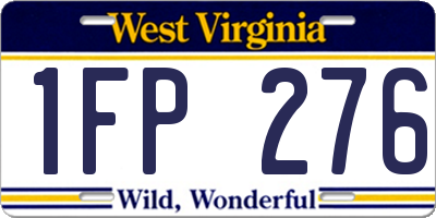 WV license plate 1FP276