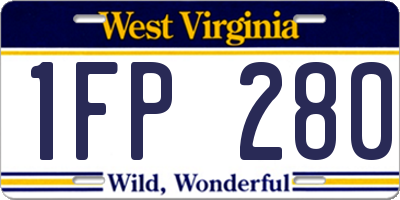 WV license plate 1FP280
