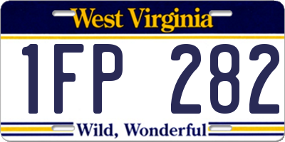 WV license plate 1FP282