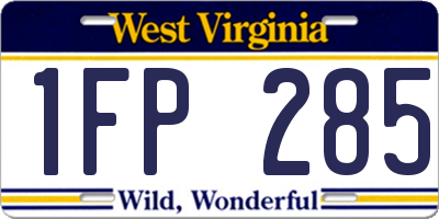 WV license plate 1FP285