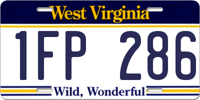 WV license plate 1FP286