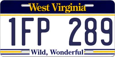 WV license plate 1FP289